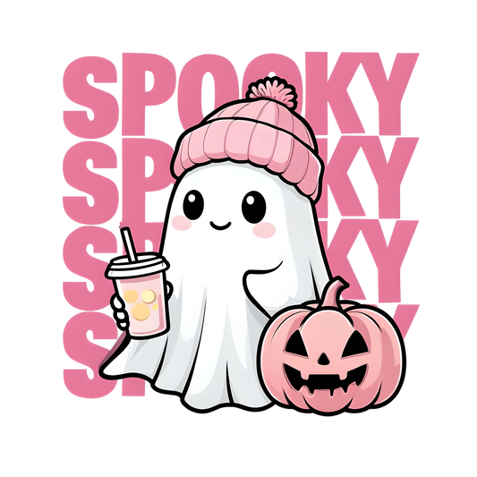 Halloween cute boba ghost ready to press.